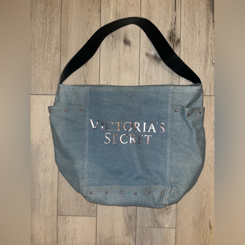 Victoria's Secret Blue denim Canvas Tote Bag